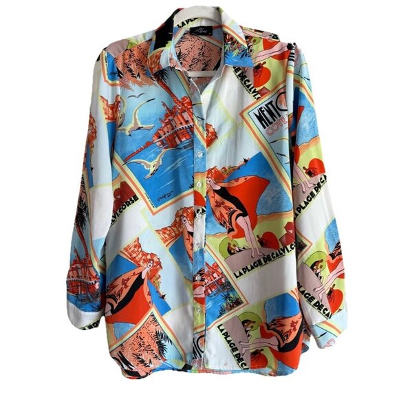 Milk & Honey Tops - Milk‎ & Honey Womens Blouse Top Fashionista Graphic Print-Button Front Size M